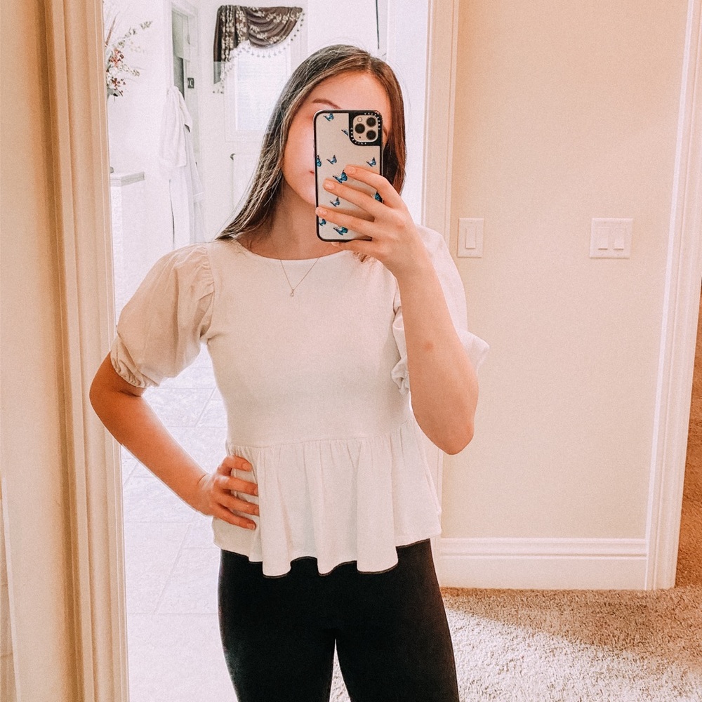 SOLD urban outfitters💫-white half sleeve shirt!!